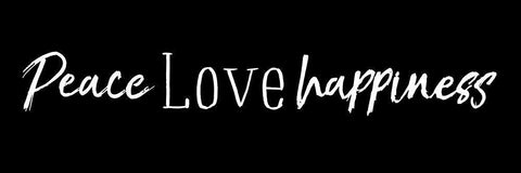Peace Love Happiness Black White Modern Wood Framed Art Print with Double Matting by Villa, Mlli