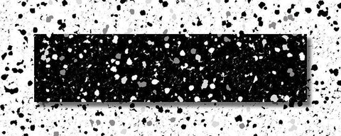 Black White Speckles White Modern Wood Framed Art Print with Double Matting by Villa, Mlli