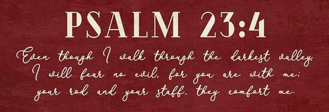 Psalm 23:4 Black Ornate Wood Framed Art Print with Double Matting by Villa, Mlli