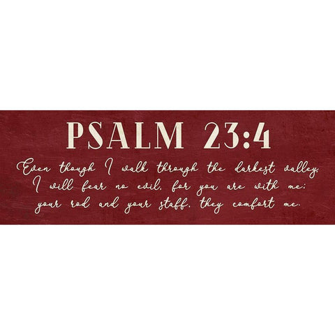 Psalm 23:4 Gold Ornate Wood Framed Art Print with Double Matting by Villa, Mlli