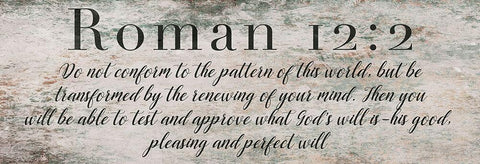 Roman 12:2 Black Ornate Wood Framed Art Print with Double Matting by Villa, Mlli