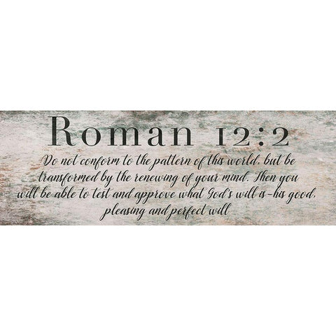 Roman 12:2 Black Modern Wood Framed Art Print by Villa, Mlli