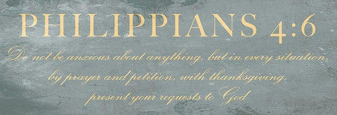 Philippians 4:6 White Modern Wood Framed Art Print with Double Matting by Villa, Mlli