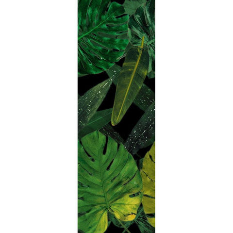 Green Palms Black Black Modern Wood Framed Art Print by Villa, Mlli