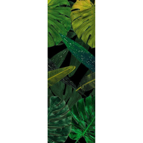 Green Palms Black Mate White Modern Wood Framed Art Print by Villa, Mlli