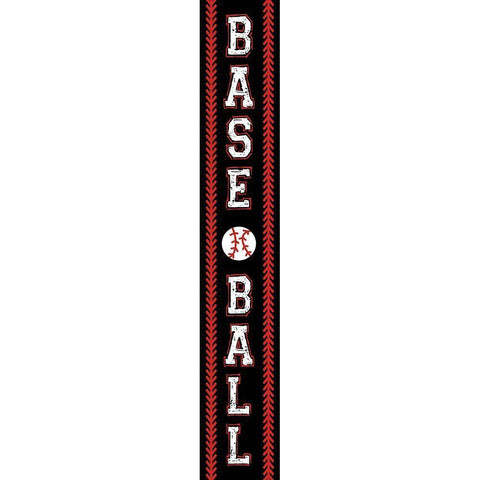 Baseball Banner Black Modern Wood Framed Art Print with Double Matting by Villa, Mlli