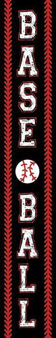 Baseball Banner Black Ornate Wood Framed Art Print with Double Matting by Villa, Mlli