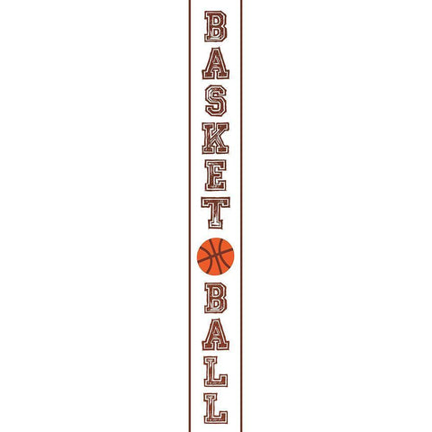 Basketball Banner Black Modern Wood Framed Art Print with Double Matting by Villa, Mlli