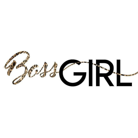 Boss Girl Flat Gold Ornate Wood Framed Art Print with Double Matting by Villa, Mlli