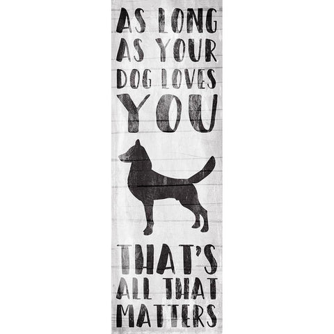 Dog Love Gold Ornate Wood Framed Art Print with Double Matting by Villa, Mlli