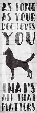 Dog Love Black Ornate Wood Framed Art Print with Double Matting by Villa, Mlli