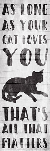 Cat Love White Modern Wood Framed Art Print with Double Matting by Villa, Mlli