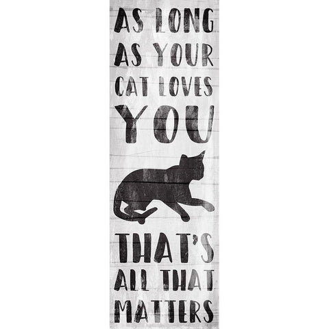 Cat Love Black Modern Wood Framed Art Print by Villa, Mlli