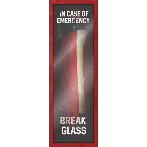 Emergency Axe Black Modern Wood Framed Art Print with Double Matting by Villa, Mlli