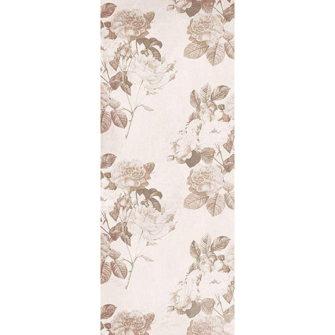 Sepia Flower Pattern Gold Ornate Wood Framed Art Print with Double Matting by Villa, Milli