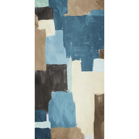 Blue Blocks 2 White Modern Wood Framed Art Print by Villa, Milli