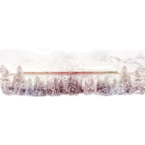 Train Time Black Modern Wood Framed Art Print with Double Matting by Villa, Milli