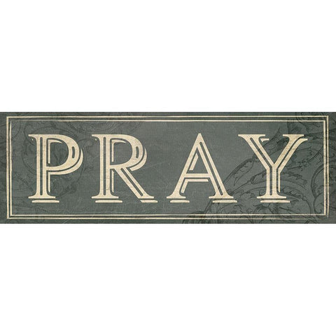 Pray White Modern Wood Framed Art Print by Villa, Milli