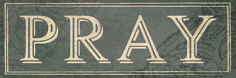 Pray Black Ornate Wood Framed Art Print with Double Matting by Villa, Milli