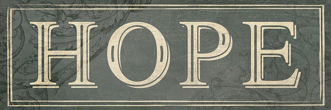 Hope Black Ornate Wood Framed Art Print with Double Matting by Villa, Milli