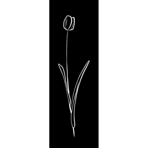 Simple Black Flower 2 White Modern Wood Framed Art Print by Villa, Milli