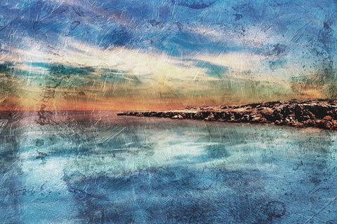 View of the Coast White Modern Wood Framed Art Print with Double Matting by Villa, Mlli