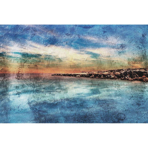 View of the Coast Black Modern Wood Framed Art Print by Villa, Mlli