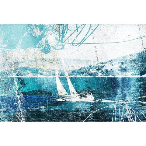 Rough Seas White Modern Wood Framed Art Print by Villa, Mlli