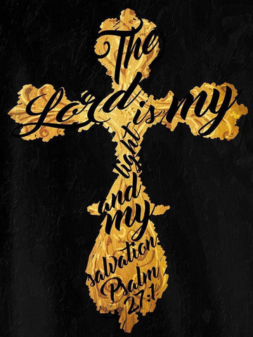 Gold Cross Black Black Ornate Wood Framed Art Print with Double Matting by Villa, Mlli
