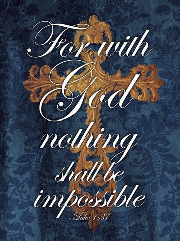 For With God White Modern Wood Framed Art Print with Double Matting by Villa, Mlli