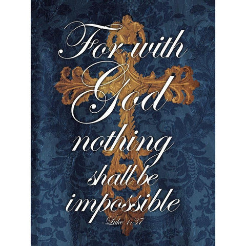 For With God Gold Ornate Wood Framed Art Print with Double Matting by Villa, Mlli