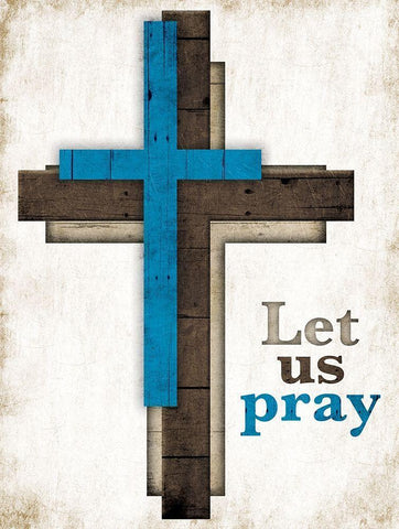 Let Us Pray White Modern Wood Framed Art Print with Double Matting by Villa, Mlli