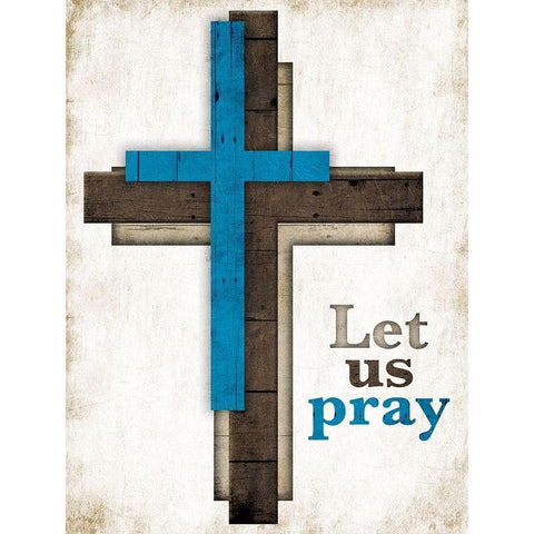 Let Us Pray Gold Ornate Wood Framed Art Print with Double Matting by Villa, Mlli