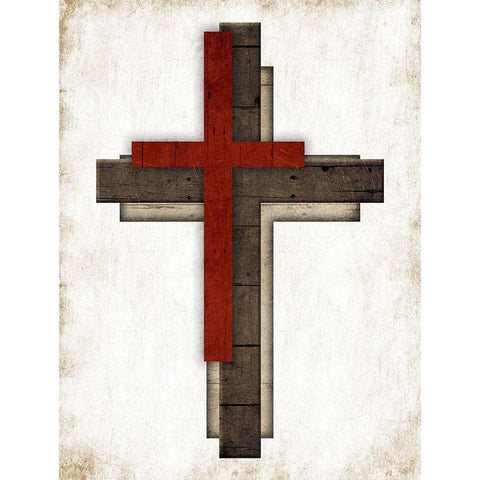 Triple Cross Black Modern Wood Framed Art Print with Double Matting by Villa, Mlli