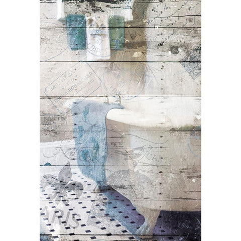 Bath In Paris Black Modern Wood Framed Art Print by Villa, Mlli