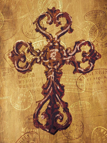 Blessing Travels Again Black Ornate Wood Framed Art Print with Double Matting by Villa, Mlli