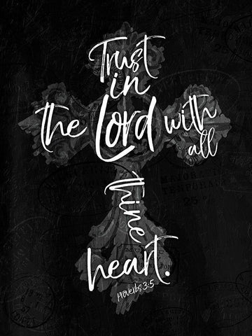 Trust Lord White Modern Wood Framed Art Print with Double Matting by Villa, Mlli