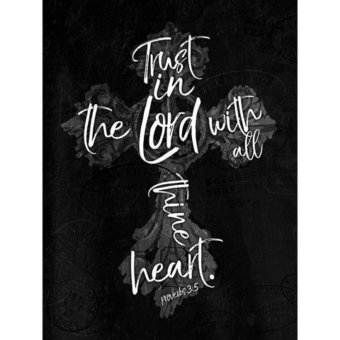 Trust Lord Black Modern Wood Framed Art Print with Double Matting by Villa, Mlli