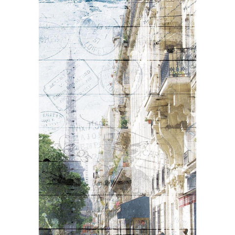 Paris On The Street Black Modern Wood Framed Art Print by Villa, Mlli