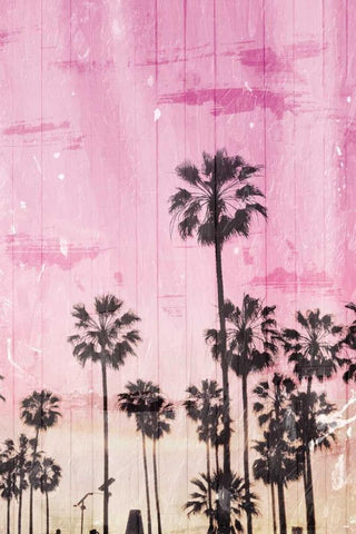 Palm Peach White Modern Wood Framed Art Print with Double Matting by Villa, Milli