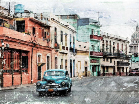 Havanagram Black Ornate Wood Framed Art Print with Double Matting by Villa, Milli