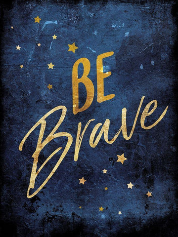 Be Brave Black Ornate Wood Framed Art Print with Double Matting by Villa, Mlli