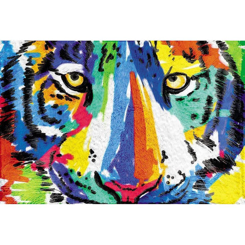 Tiger Eyes Black Modern Wood Framed Art Print with Double Matting by Villa, Mlli