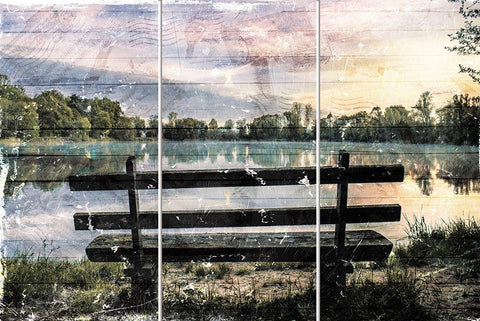 Take A Seat White Modern Wood Framed Art Print with Double Matting by Villa, Mlli
