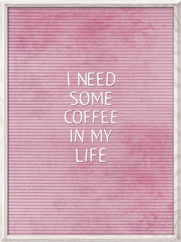 Coffee In My Life White Modern Wood Framed Art Print with Double Matting by Villa, Mlli