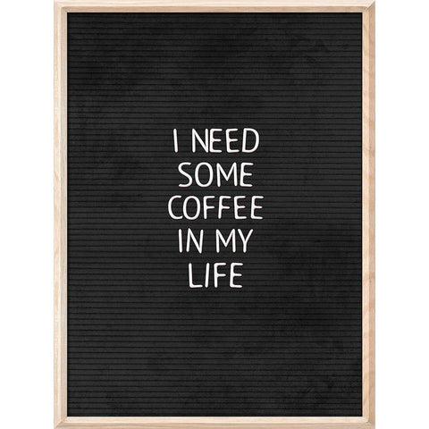 Coffee In My Life Black Gold Ornate Wood Framed Art Print with Double Matting by Villa, Mlli