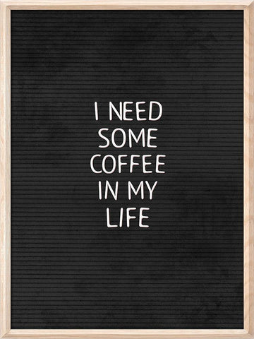 Coffee In My Life Black Black Ornate Wood Framed Art Print with Double Matting by Villa, Mlli