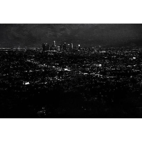 LA Nightlife Black Modern Wood Framed Art Print with Double Matting by Villa, Mlli