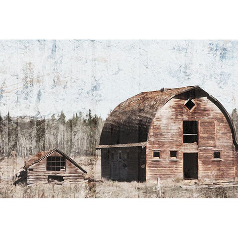 Broken Down Barn Black Modern Wood Framed Art Print by Villa, Mlli