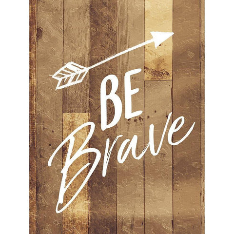 Be Brave Arrow White Modern Wood Framed Art Print by Villa, Mlli